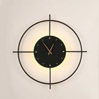Wall Lamp | Built-In Clock & Warm LED | Metal & Acrylic