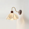 Wall Lamp | Carved Floral Shade & Brass Arm