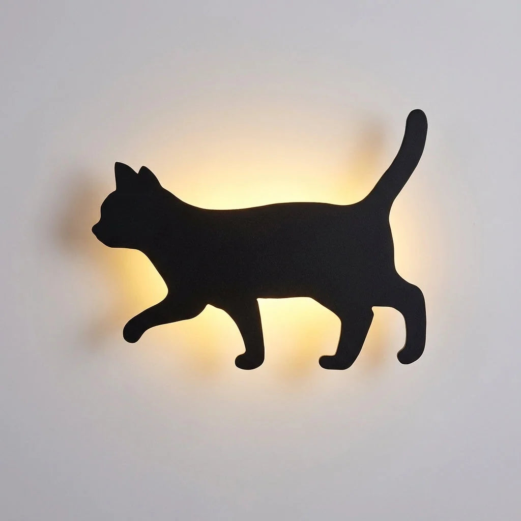Wall Lamp | Cat Silhouette & Motion & Sound Sensor | Warm LED Backlight