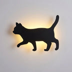 Wall Lamp | Cat Silhouette & Motion & Sound Sensor | Warm LED Backlight