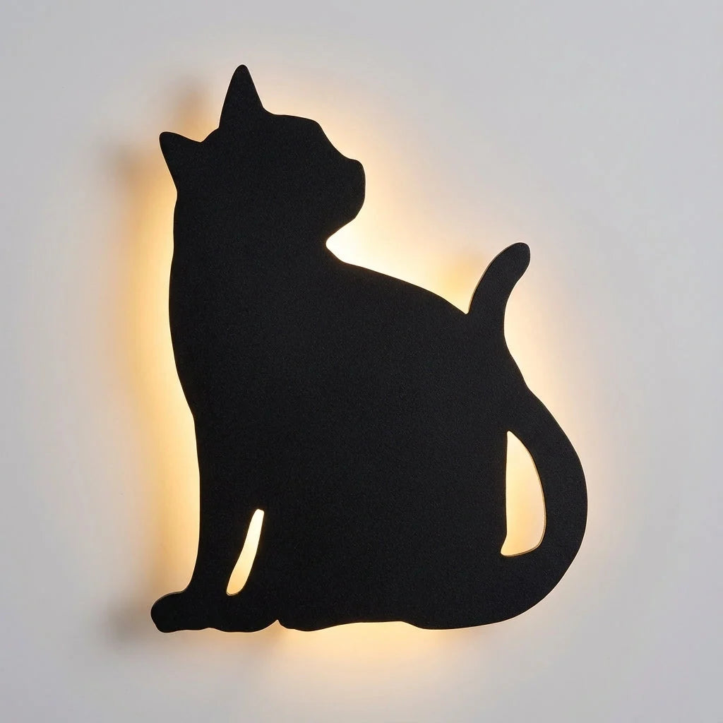 Wall Lamp | Cat Silhouette & Motion & Sound Sensor | Warm LED Backlight