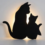 Wall Lamp | Cat Silhouette & Motion & Sound Sensor | Warm LED Backlight