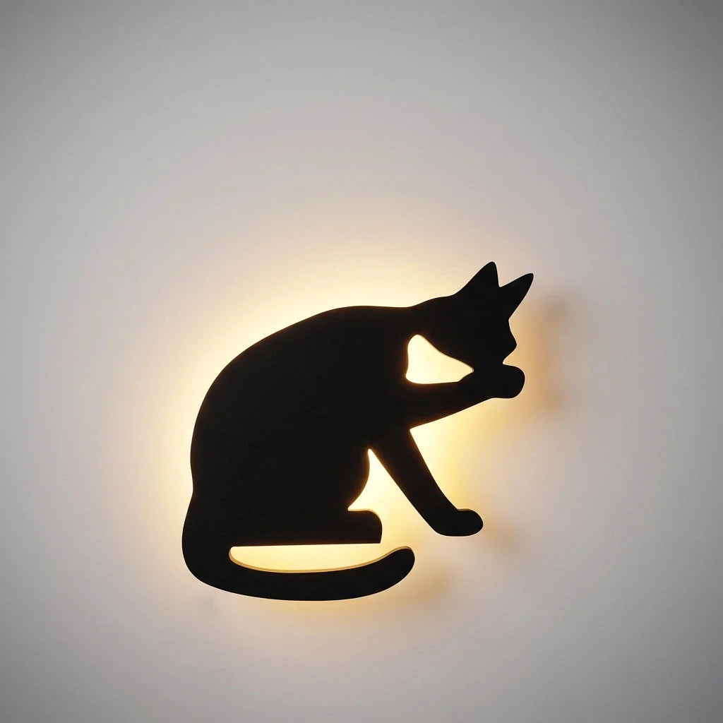 Wall Lamp | Cat Silhouette & Motion & Sound Sensor | Warm LED Backlight