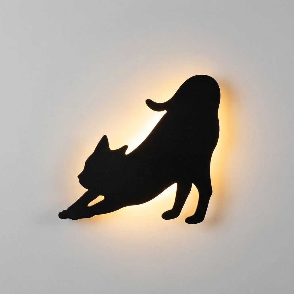 Wall Lamp | Cat Silhouette & Motion & Sound Sensor | Warm LED Backlight