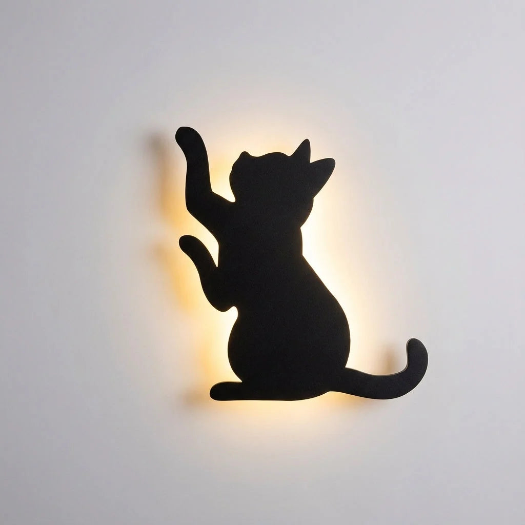 Wall Lamp | Cat Silhouette & Motion & Sound Sensor | Warm LED Backlight