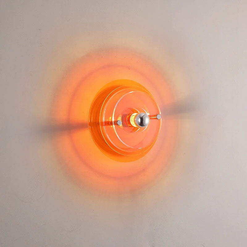 Wall Lamp | Colorful Acrylic Shade & Iron Frame | Two Sizes