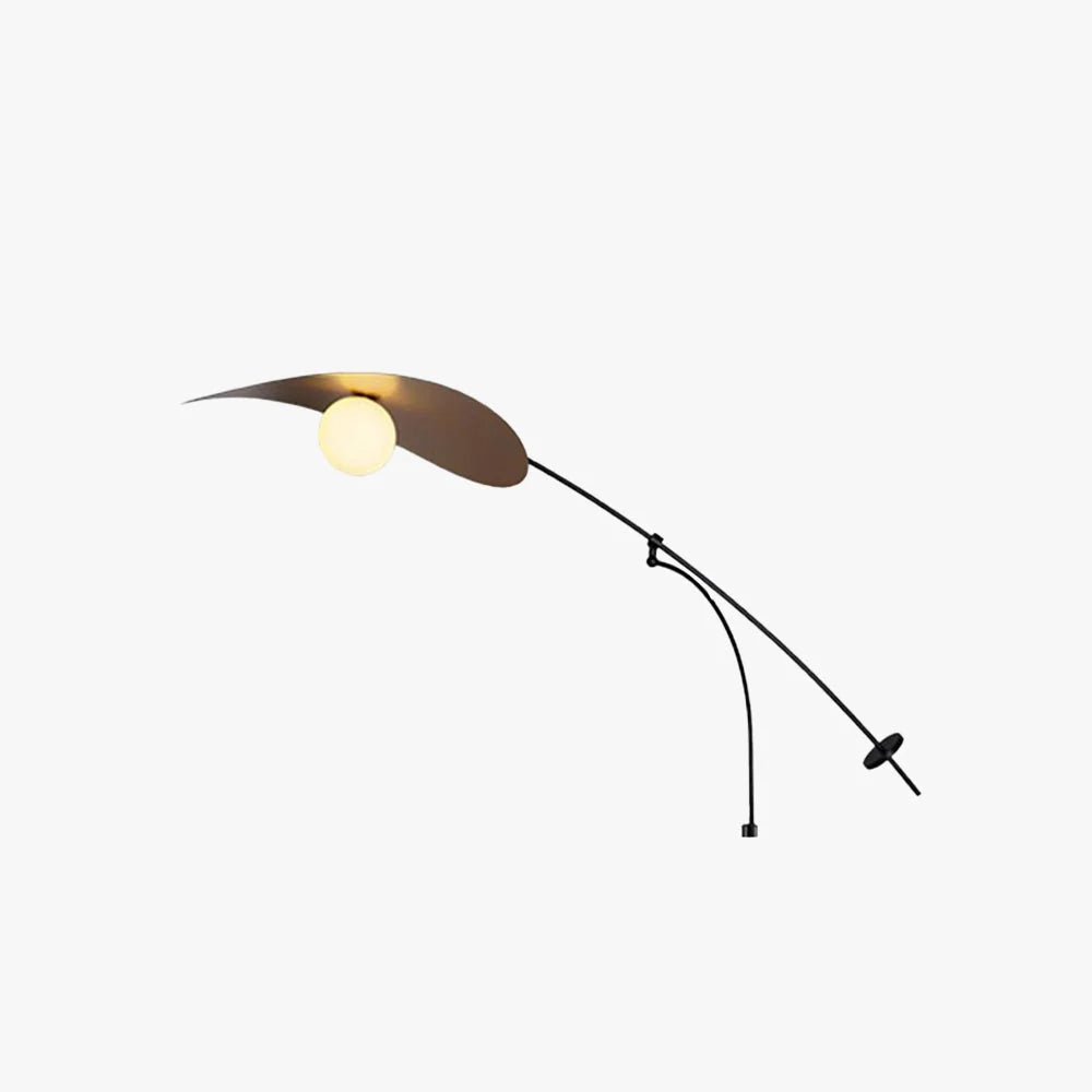 Wall Lamp | Curved Arc Black Metal & Gold Glass | G9 Bulb Base