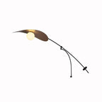 Wall Lamp | Curved Arc Black Metal & Gold Glass | G9 Bulb Base