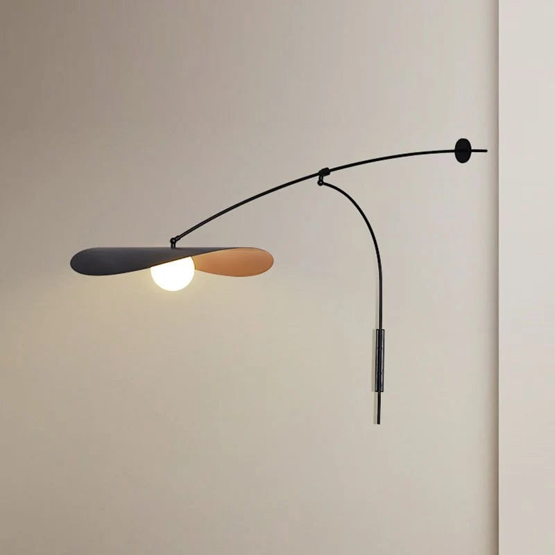 Wall Lamp | Curved Arc Black Metal & Gold Glass | G9 Bulb Base