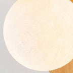 Wall Lamp | Curved Wood-Effect Base & Glass Globe