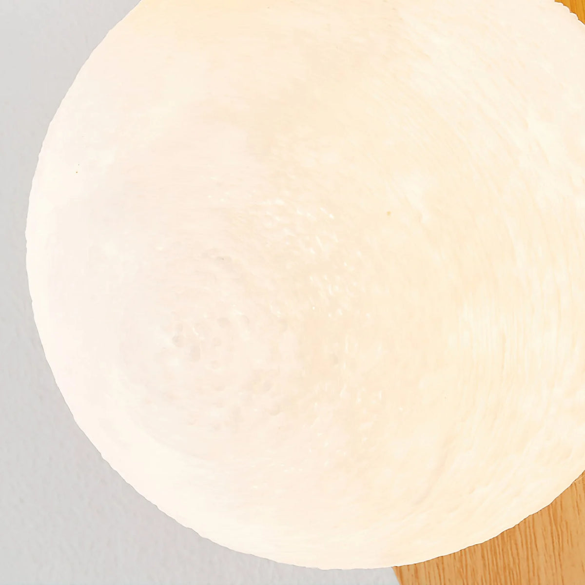 Wall Lamp | Curved Wood-Effect Base & Glass Globe