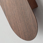 Wall Lamp | Curved Wood-Effect Base & Glass Globe