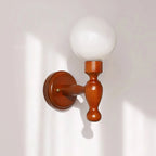 Wall Lamp | Floral Fabric Shade & Wood Frame | Dimmer-Compatible