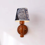 Wall Lamp | Floral Fabric Shade & Wood Frame | Dimmer-Compatible