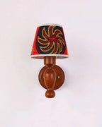 Wall Lamp | Floral Fabric Shade & Wood Frame | Dimmer-Compatible