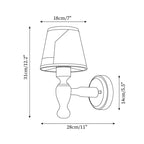 Wall Lamp | Floral Fabric Shade & Wood Frame | Dimmer-Compatible