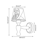 Wall Lamp | Floral Fabric Shade & Wood Frame | Dimmer-Compatible