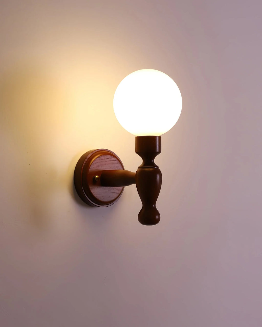 Wall Lamp | Floral Fabric Shade & Wood Frame | Dimmer-Compatible