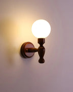 Wall Lamp | Floral Fabric Shade & Wood Frame | Dimmer-Compatible