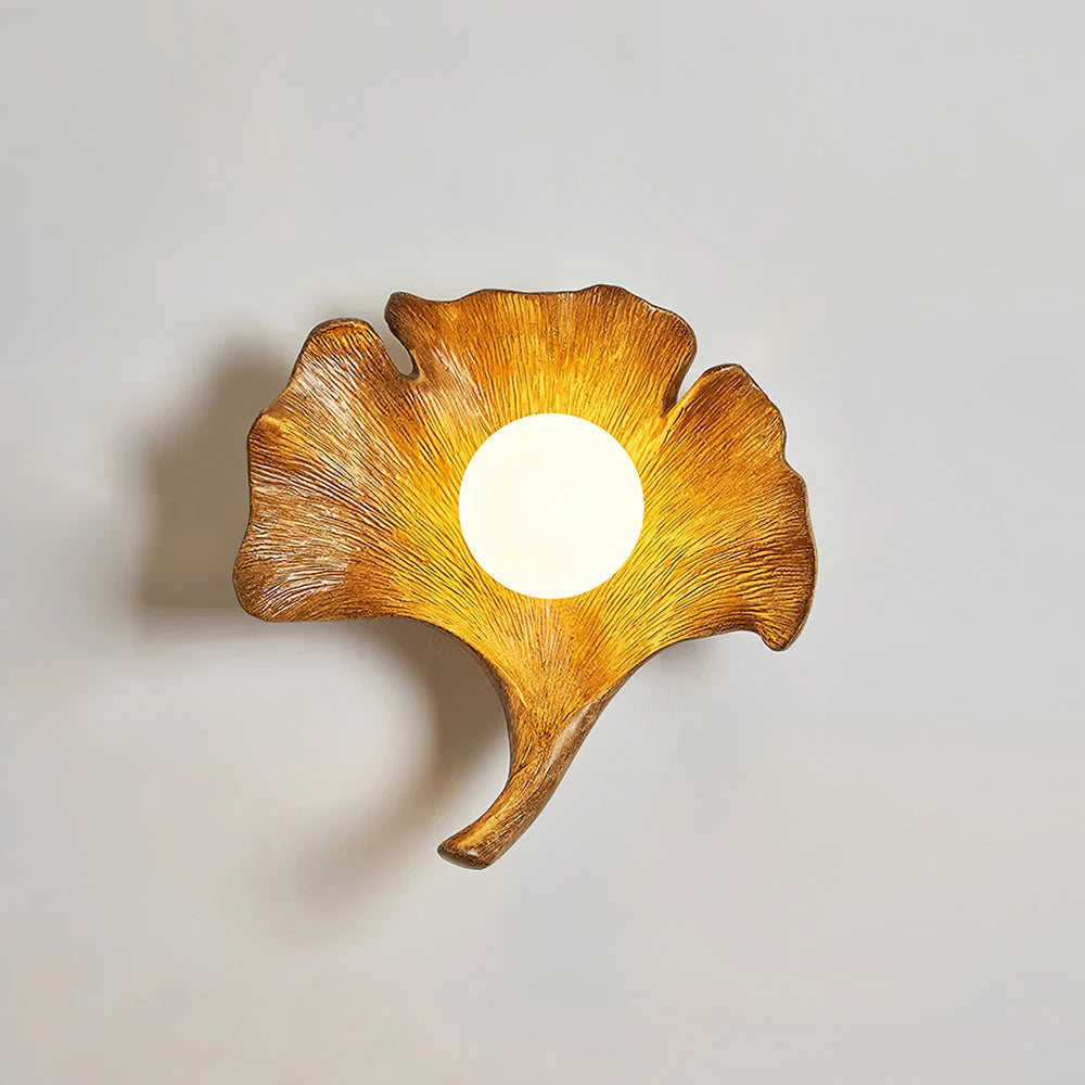 Wall Lamp | Ginkgo Leaf Design & Dimmer-Compatible | 25 cm
