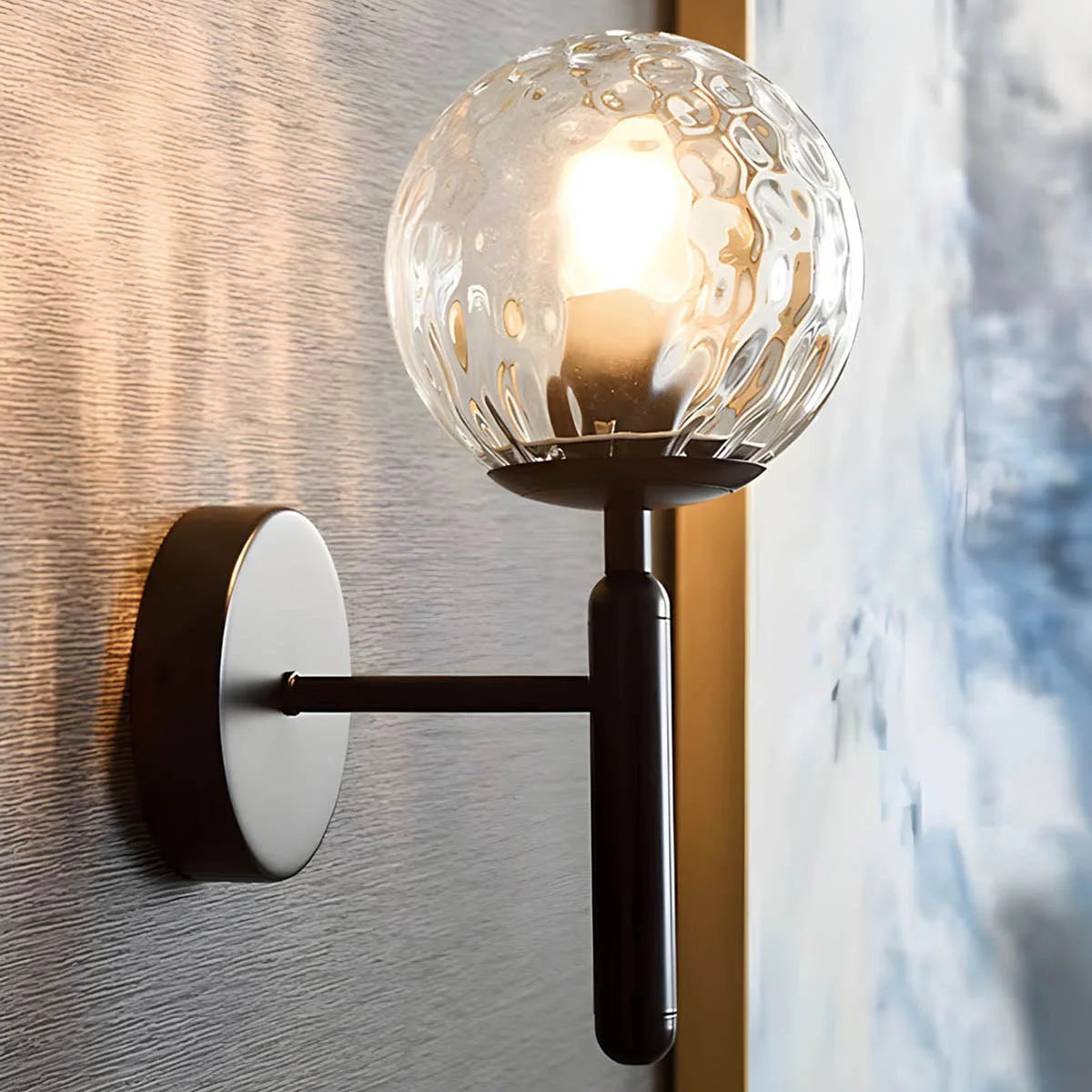 Wall Lamp | Glass & Metal Vintage Style | E27 Socket