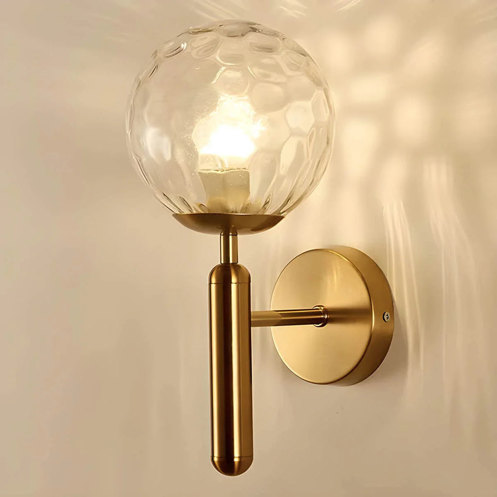 Wall Lamp | Glass & Metal Vintage Style | E27 Socket