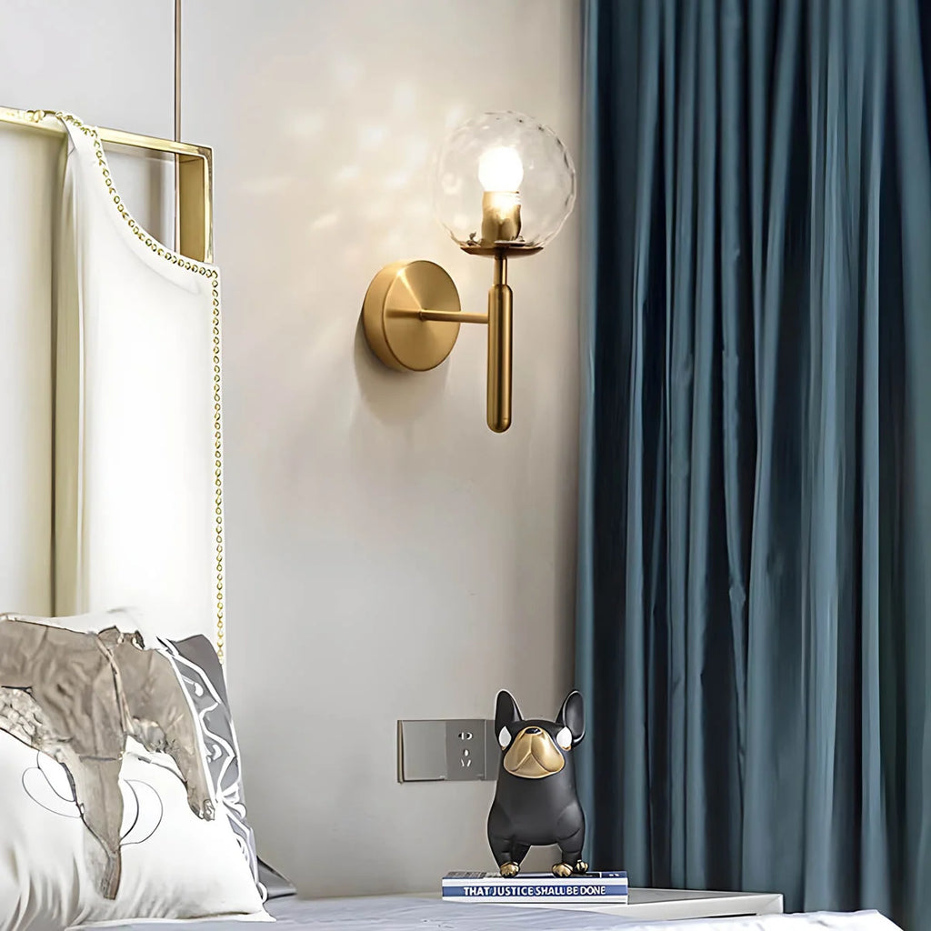 Wall Lamp | Glass & Metal Vintage Style | E27 Socket