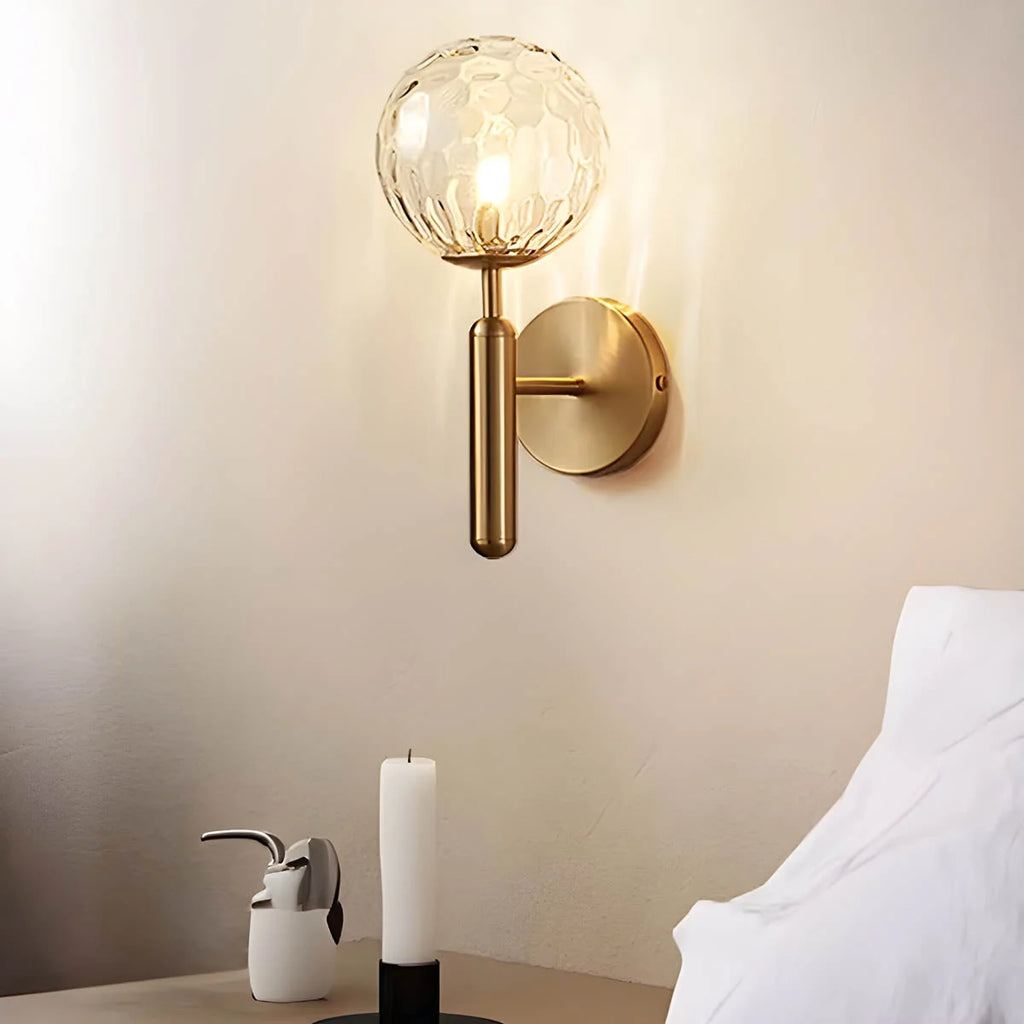 Wall Lamp | Glass & Metal Vintage Style | E27 Socket
