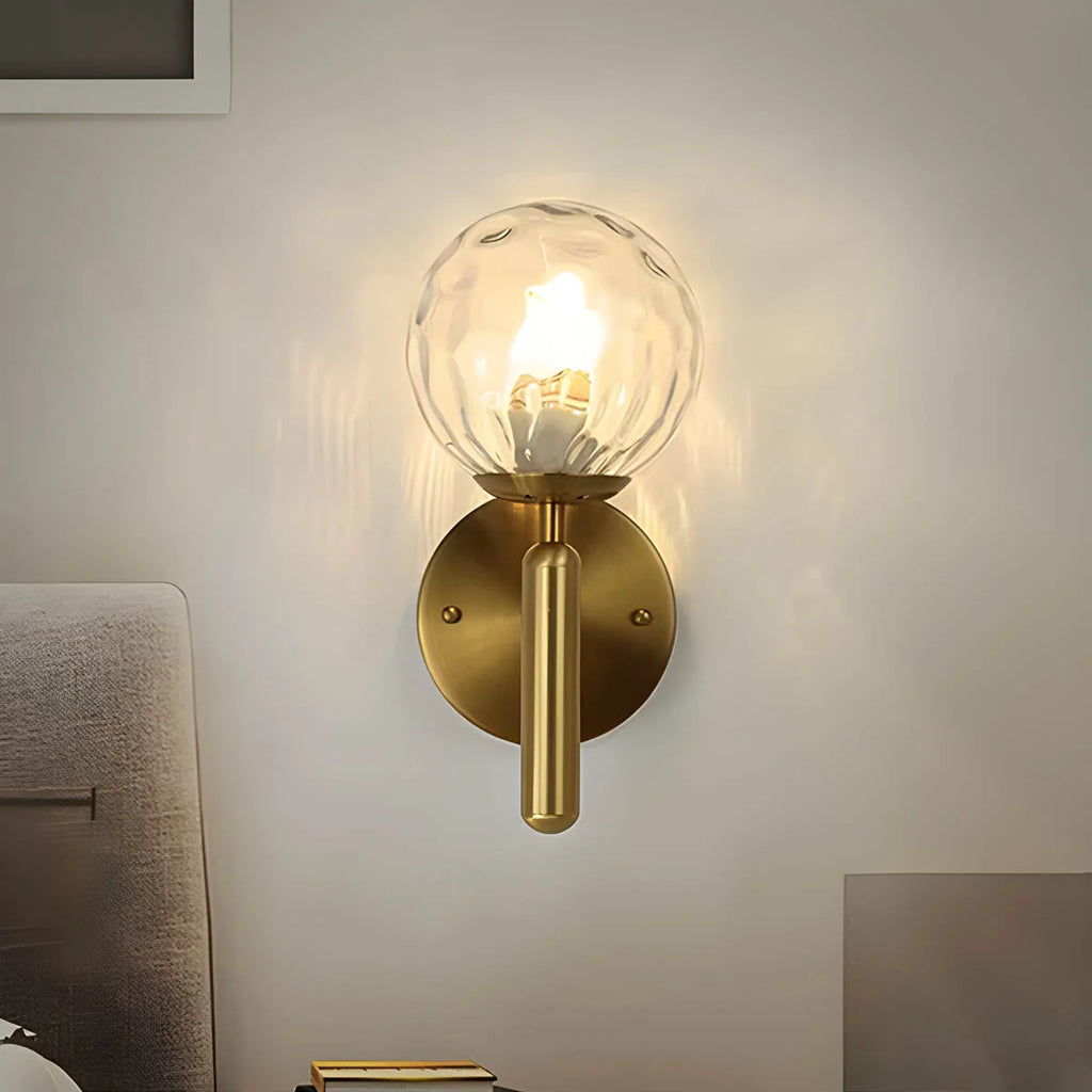 Wall Lamp | Glass & Metal Vintage Style | E27 Socket