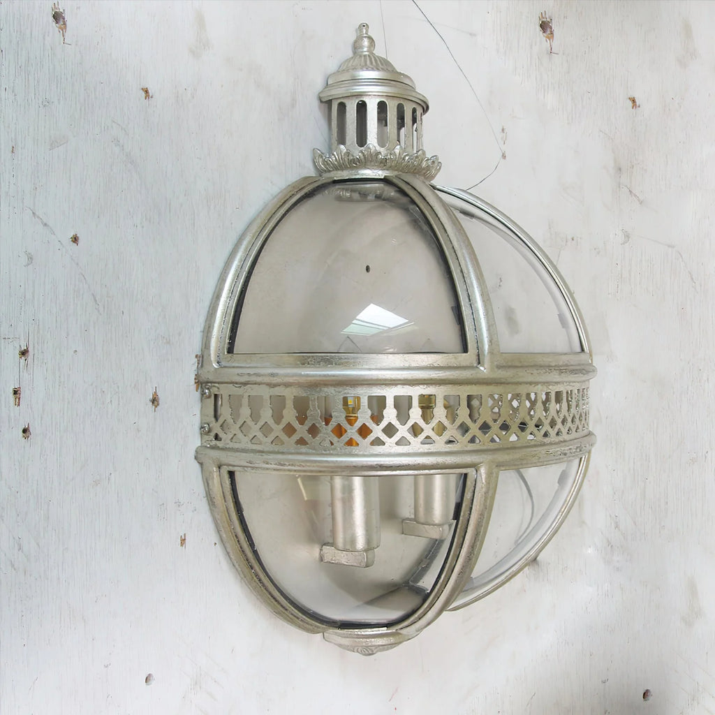Wall lamp | Glass shade & iron frame | Ø30.5 x H46 cm