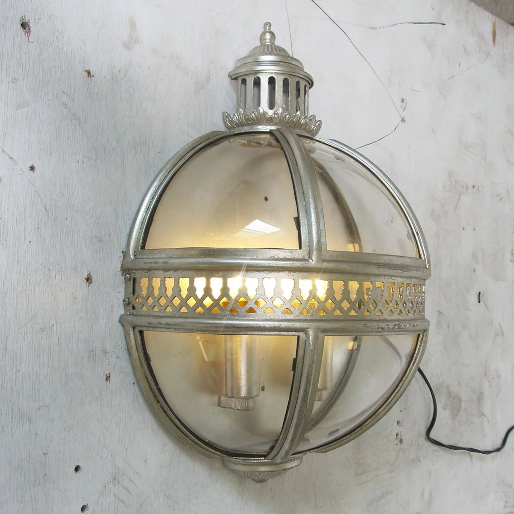 Wall lamp | Glass shade & iron frame | Ø30.5 x H46 cm