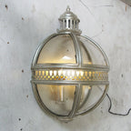 Wall lamp | Glass shade & iron frame | Ø30.5 x H46 cm