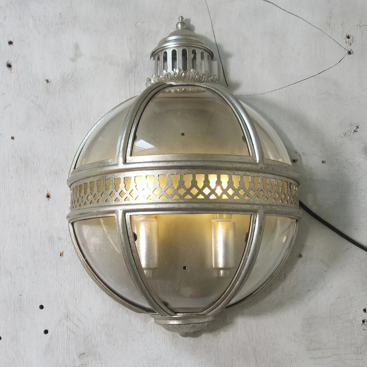 Wall lamp | Glass shade & iron frame | Ø30.5 x H46 cm
