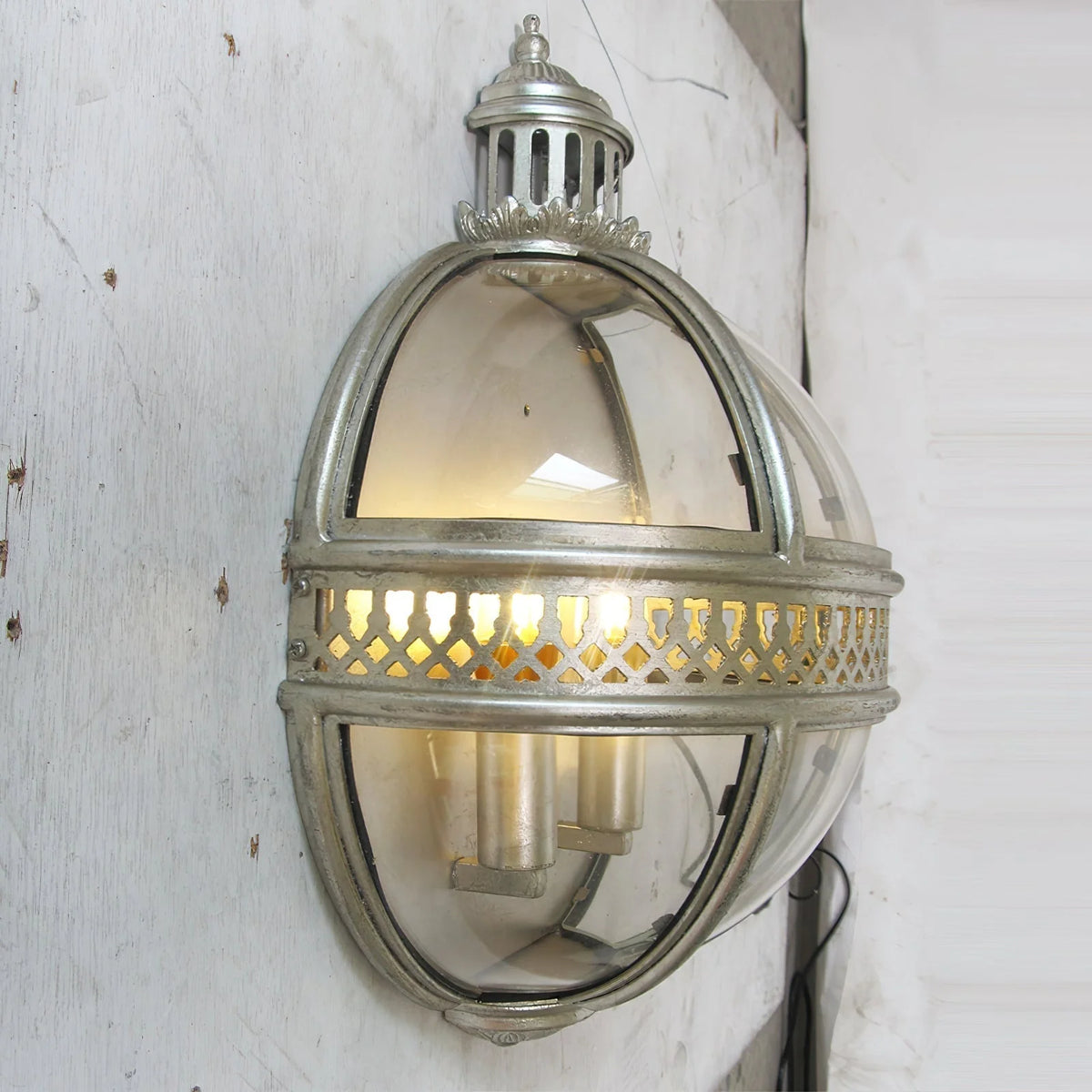 Wall lamp | Glass shade & iron frame | Ø30.5 x H46 cm
