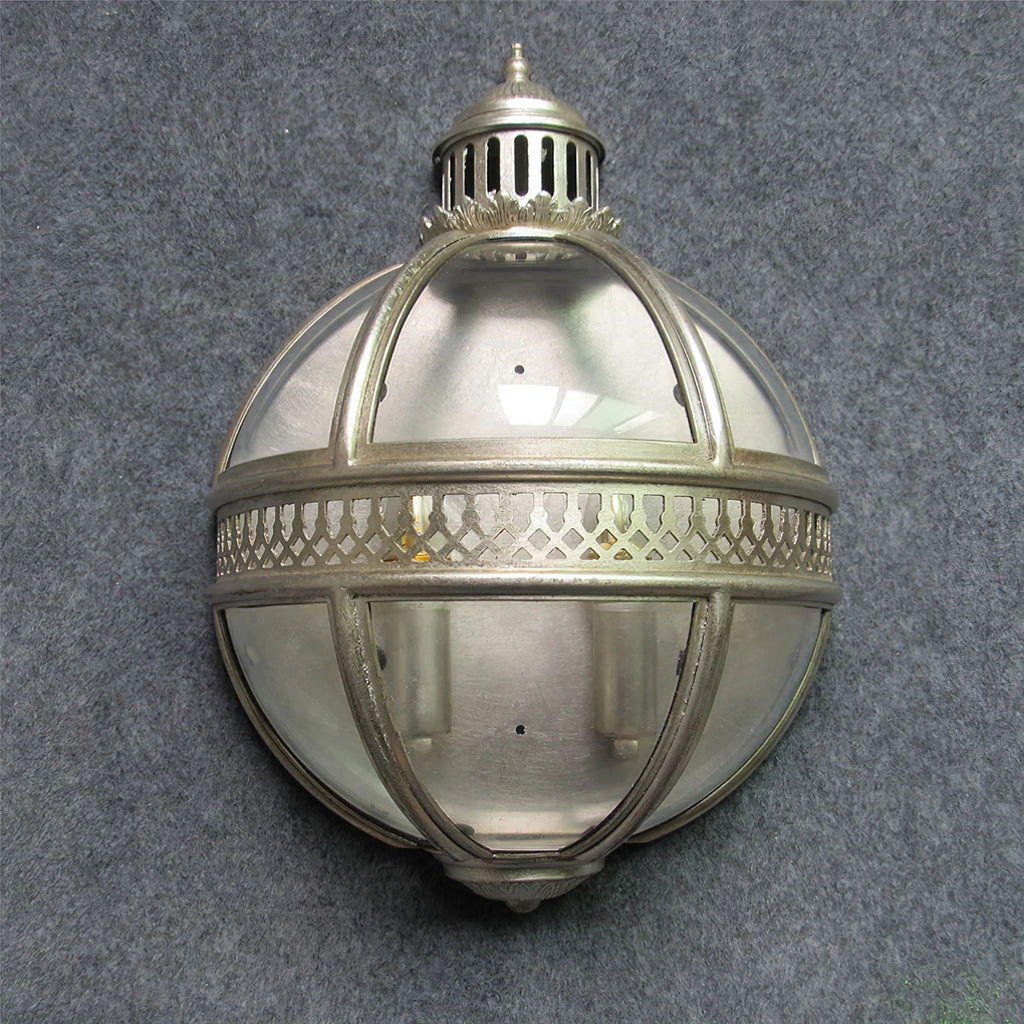 Wall lamp | Glass shade & iron frame | Ø30.5 x H46 cm