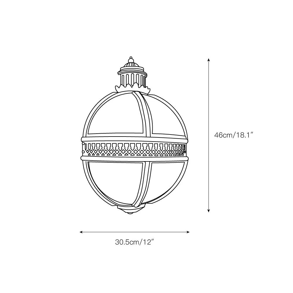 Wall lamp | Glass shade & iron frame | Ø30.5 x H46 cm