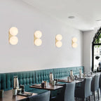 Wall Lamp | Gold-Plated & Glass Globes | 180° Rotatable Arm