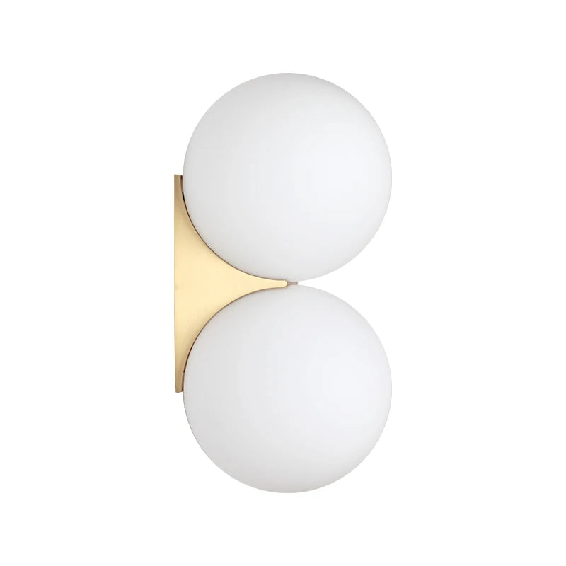 Wall Lamp | Gold-Plated & Glass Globes | 180° Rotatable Arm