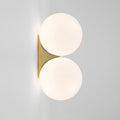 Wall Lamp | Gold-Plated & Glass Globes | 180° Rotatable Arm