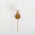 Wall Lamp | Hand-Gilded Antique Gold & Fabric Shade