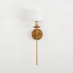 Wall Lamp | Hand-Gilded Antique Gold & Fabric Shade