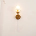 Wall Lamp | Hand-Gilded Antique Gold & Fabric Shade