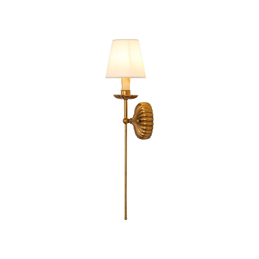 Wall Lamp | Hand-Gilded Antique Gold & Rosette Backplate