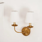 Wall Lamp | Hand-Gilded Antique Gold & Rosette Backplate
