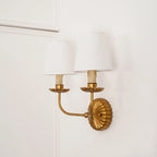 Wall Lamp | Hand-Gilded Antique Gold & Rosette Backplate