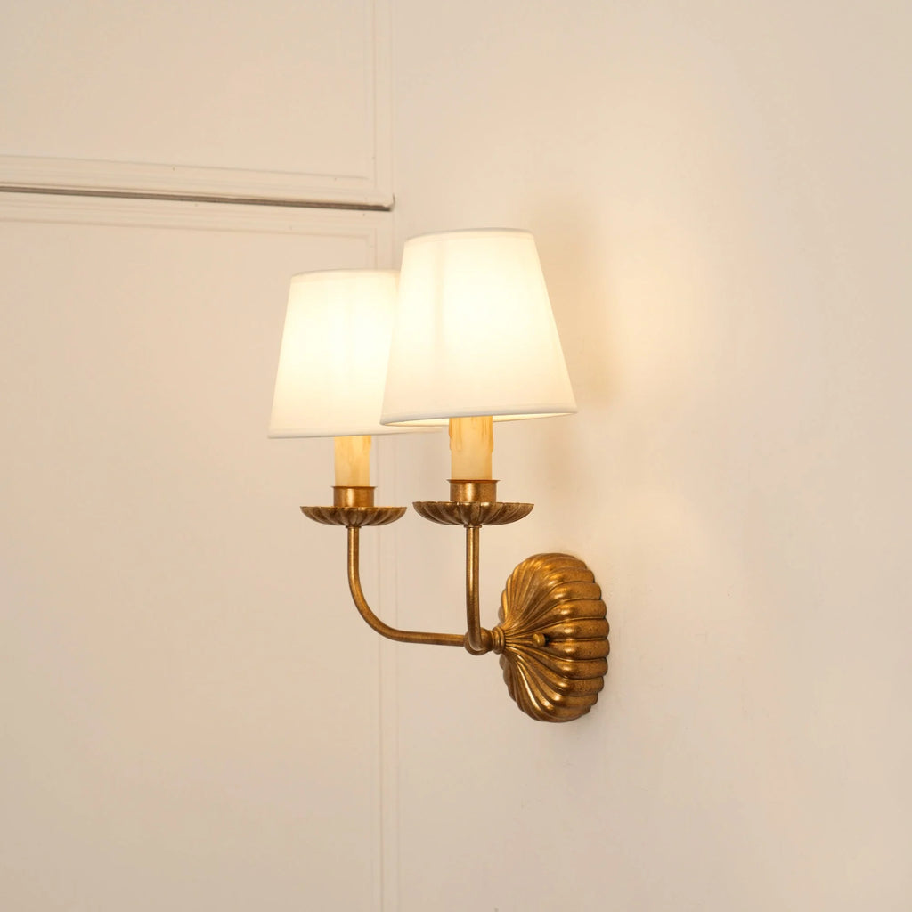 Wall Lamp | Hand-Gilded Antique Gold & Rosette Backplate