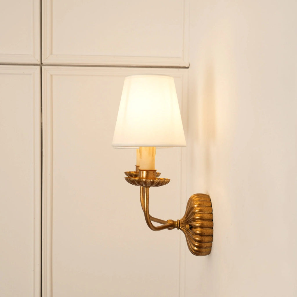 Wall Lamp | Hand-Gilded Antique Gold & Rosette Backplate
