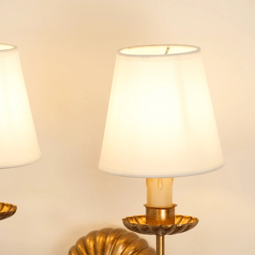 Wall Lamp | Hand-Gilded Antique Gold & Rosette Backplate