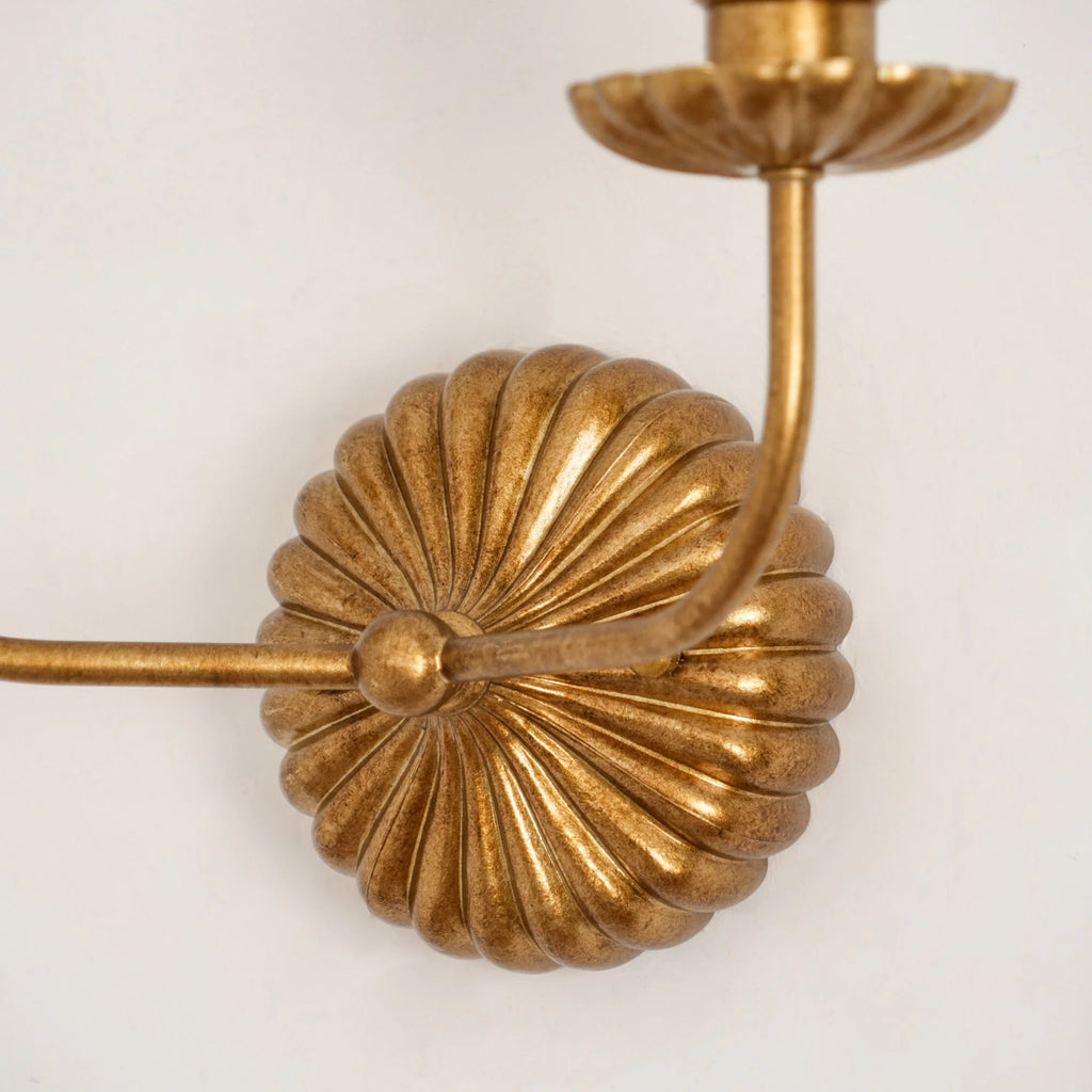 Wall Lamp | Hand-Gilded Antique Gold & Rosette Backplate