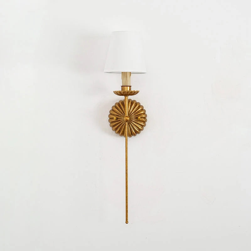 Wall Lamp | Hand-Gilded Antique Gold & Rosette Backplate